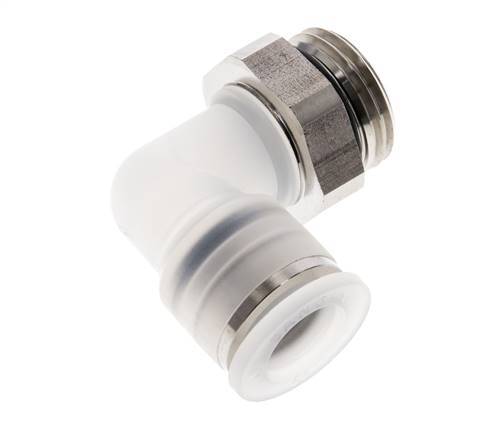 Codo de 90 grados 12mm x G1/2'' con rosca macho PA/Acero inoxidable EPDM Giratorio
