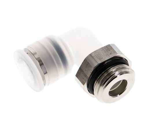 Codo de 90 grados 12mm x G1/2'' con rosca macho PA/Acero inoxidable EPDM Giratorio