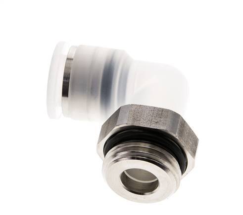 Codo de 90 grados 12mm x G1/2'' con rosca macho PA/Acero inoxidable EPDM Giratorio