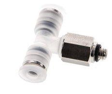 4mm x M 5 Inline Tee Push-in Fitting with Male Threads PA/Stainless Steel EPDM FDA Rotatable