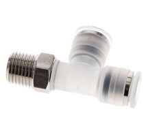 Racor en T en ángulo recto de 8mm x R1/4'' con rosca macho PA/Acero inoxidable EPDM Giratorio FDA