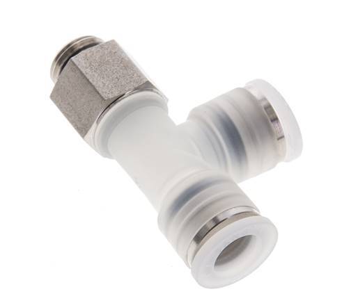 10mm x G1/4'' Right Angle Tee Push-in Fitting with Male Threads PA/Stainless Steel EPDM FDA Rotatable