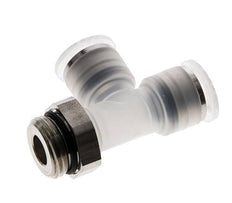 Racor en T en ángulo recto de 12mm x G1/2'' con rosca macho PA/Acero inoxidable EPDM giratorio FDA
