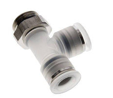 Racor en T en ángulo recto de 12mm x G1/2'' con rosca macho PA/Acero inoxidable EPDM giratorio FDA