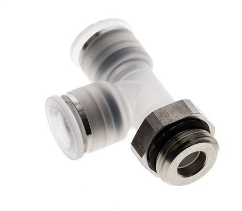 Racor en T en ángulo recto de 12mm x G1/2'' con rosca macho PA/Acero inoxidable EPDM giratorio FDA