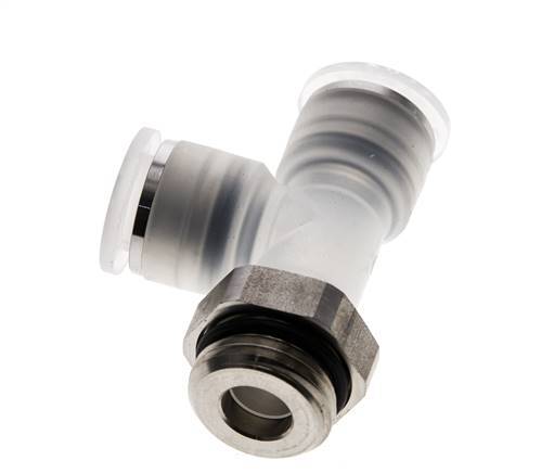 Racor en T en ángulo recto de 12mm x G1/2'' con rosca macho PA/Acero inoxidable EPDM giratorio FDA