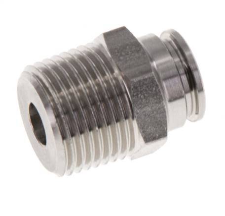 Racor de 8mm x R3/8'' con rosca macho Acero inoxidable FKM