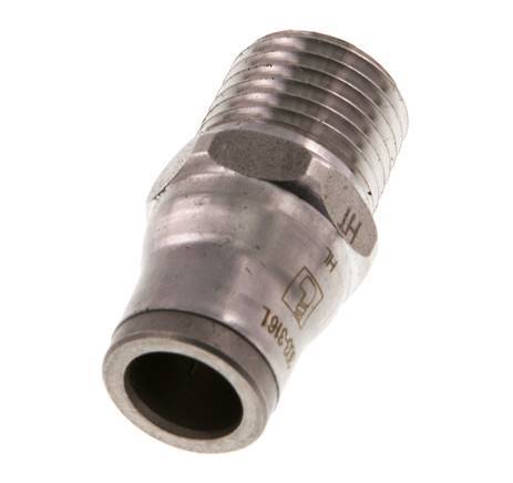 Racor de 8mm x 1/4'' NPT con rosca macho Acero inoxidable FKM
