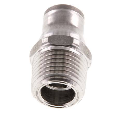 Racor de 12mm x 1/2'' NPT con rosca macho Acero inoxidable FKM