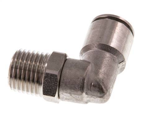 Racor de 8mm x R1/4'' 90deg con rosca macho Latón FKM Giratorio