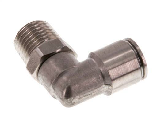 Racor de 8mm x R1/4'' 90deg con rosca macho Latón FKM Giratorio