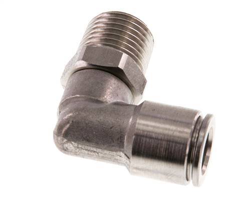 Racor de 8mm x R1/4'' 90deg con rosca macho Latón FKM Giratorio