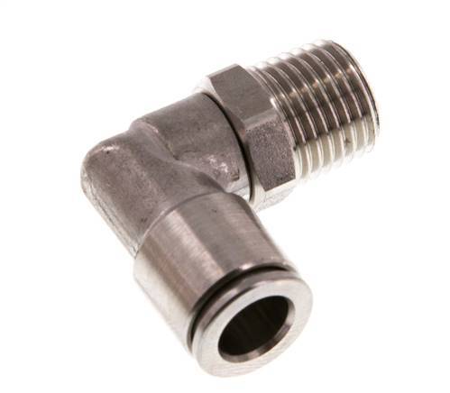 Racor de 8mm x R1/4'' 90deg con rosca macho Latón FKM Giratorio