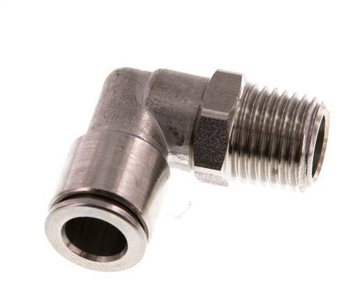 Racor de 8mm x R1/4'' 90deg con rosca macho Latón FKM Giratorio