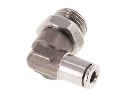 Racor de 4mm x G1/4'' 90deg con rosca macho Latón FKM Giratorio