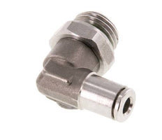 Racor de 4mm x G1/4'' 90deg con rosca macho Latón FKM Giratorio