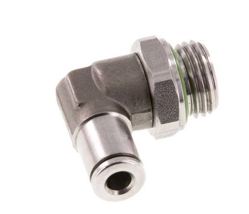 Racor de 4mm x G1/4'' 90deg con rosca macho Latón FKM Giratorio