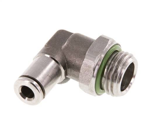 Racor de 4mm x G1/4'' 90deg con rosca macho Latón FKM Giratorio