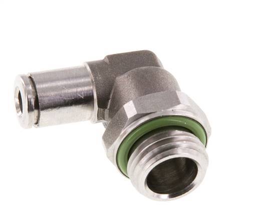 Racor de 4mm x G1/4'' 90deg con rosca macho Latón FKM Giratorio