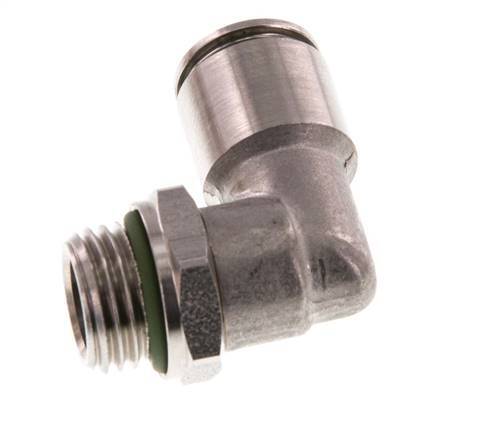 Racor de 8mm x G1/4'' 90deg con rosca macho Latón FKM Giratorio
