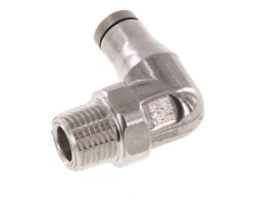 Racor de 4mm x 1/8'' NPT 90deg con rosca macho Acero inoxidable FKM Giratorio