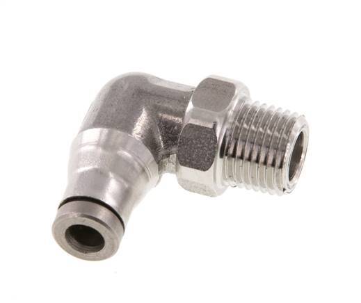 Racor de 4mm x 1/8'' NPT 90deg con rosca macho Acero inoxidable FKM Giratorio