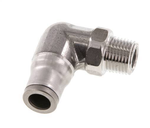 Racor de 6mm x 1/8'' NPT 90deg con rosca macho Acero inoxidable FKM Giratorio
