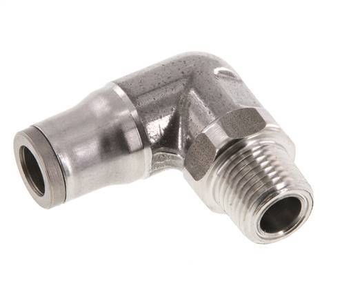 Racor de 6mm x 1/8'' NPT 90deg con rosca macho Acero inoxidable FKM Giratorio