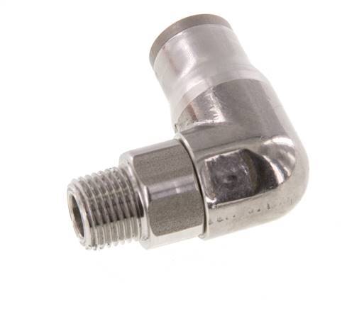 Racor de 8mm x 1/8'' NPT 90deg con rosca macho Acero inoxidable FKM Giratorio