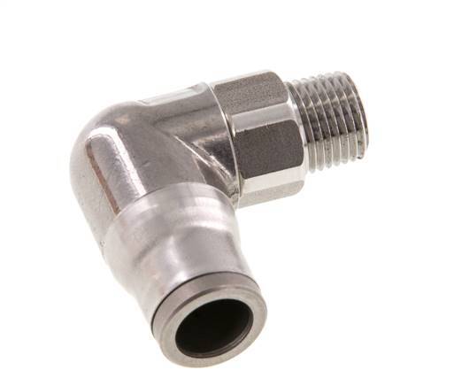 Racor de 8mm x 1/8'' NPT 90deg con rosca macho Acero inoxidable FKM Giratorio