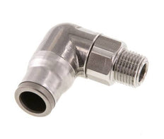 Racor de 8mm x 1/8'' NPT 90deg con rosca macho Acero inoxidable FKM Giratorio