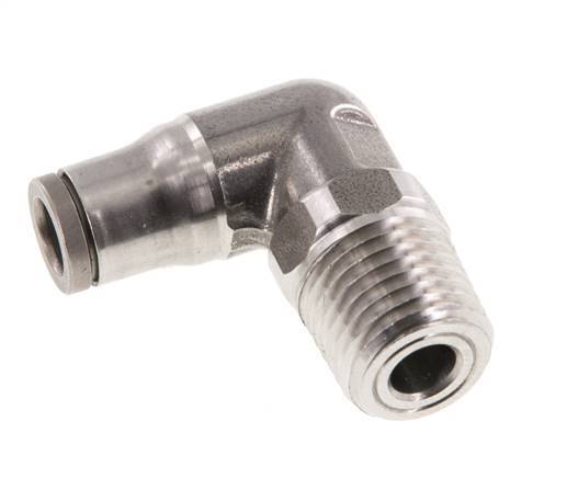 Racor de 6mm x 1/4'' NPT 90deg con rosca macho Acero inoxidable FKM Giratorio