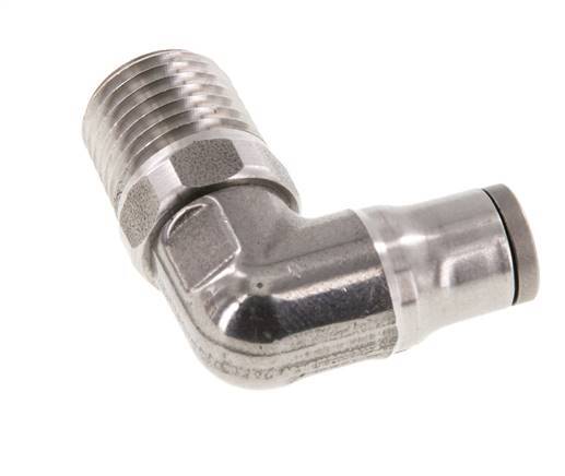 Racor de 6mm x 1/4'' NPT 90deg con rosca macho Acero inoxidable FKM Giratorio
