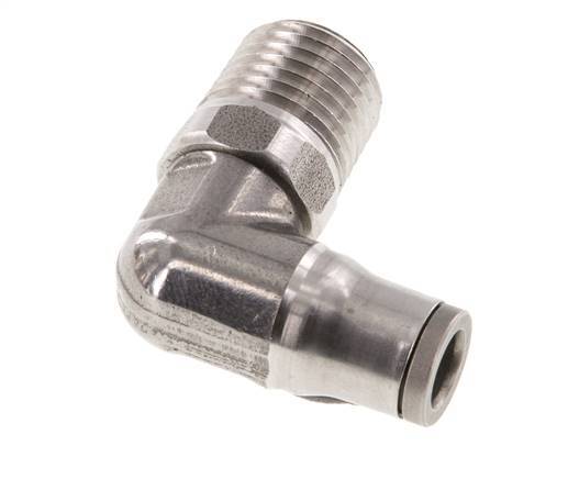 Racor de 6mm x 1/4'' NPT 90deg con rosca macho Acero inoxidable FKM Giratorio