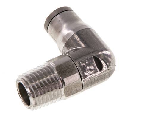 Racor de 8mm x 1/4'' NPT 90deg con rosca macho Acero inoxidable FKM Giratorio