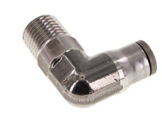 Racor de 8mm x 1/4'' NPT 90deg con rosca macho Acero inoxidable FKM Giratorio