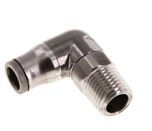 Racor de 8mm x 1/4'' NPT 90deg con rosca macho Acero inoxidable FKM Giratorio
