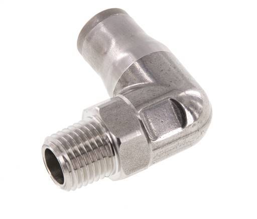 Codo de 90 grados 10mm x 1/4'' NPT con rosca macho Acero inoxidable FKM Giratorio