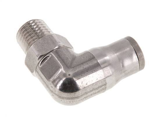 Codo de 90 grados 10mm x 1/4'' NPT con rosca macho Acero inoxidable FKM Giratorio
