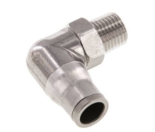Codo de 90 grados 10mm x 1/4'' NPT con rosca macho Acero inoxidable FKM Giratorio