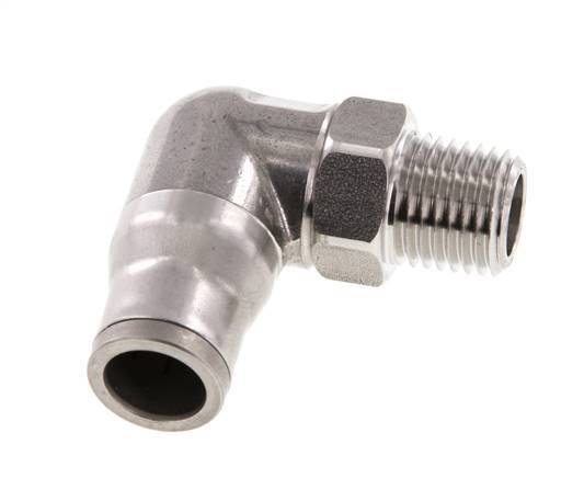 Codo de 90 grados 10mm x 1/4'' NPT con rosca macho Acero inoxidable FKM Giratorio