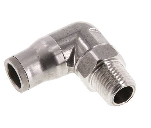Codo de 90 grados 10mm x 1/4'' NPT con rosca macho Acero inoxidable FKM Giratorio