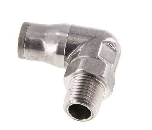 Codo de 90 grados 10mm x 1/4'' NPT con rosca macho Acero inoxidable FKM Giratorio