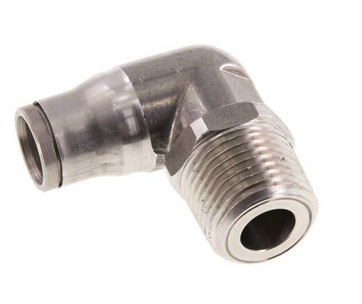 Racor de 12mm x 1/2'' NPT 90deg con rosca macho Acero inoxidable FKM Giratorio