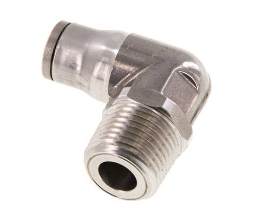 Racor de 12mm x 1/2'' NPT 90deg con rosca macho Acero inoxidable FKM Giratorio