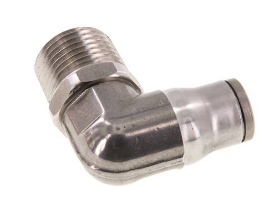 Racor de 12mm x 1/2'' NPT 90deg con rosca macho Acero inoxidable FKM Giratorio