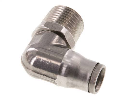 Racor de 12mm x 1/2'' NPT 90deg con rosca macho Acero inoxidable FKM Giratorio