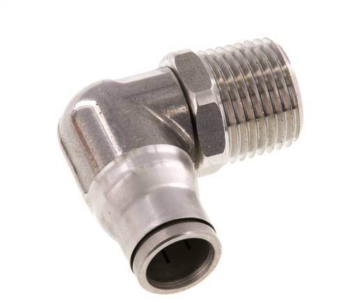 Racor de 12mm x 1/2'' NPT 90deg con rosca macho Acero inoxidable FKM Giratorio