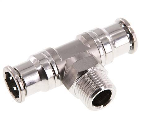 Racor en T de 16mm x R1/2'' con rosca macho Latón/PA 66 NBR Giratorio