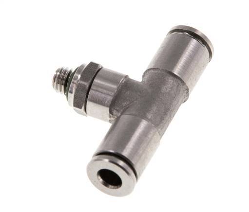 Racor en T de 4 mm x M 5 con rosca macho Acero/PA 66 NBR Orientable